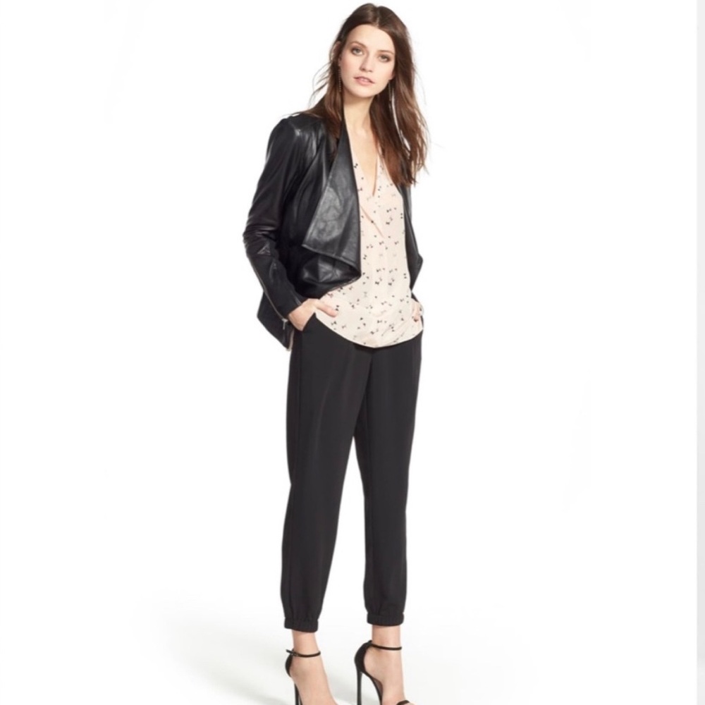 Trouvé Black Drape Leather Jacket
